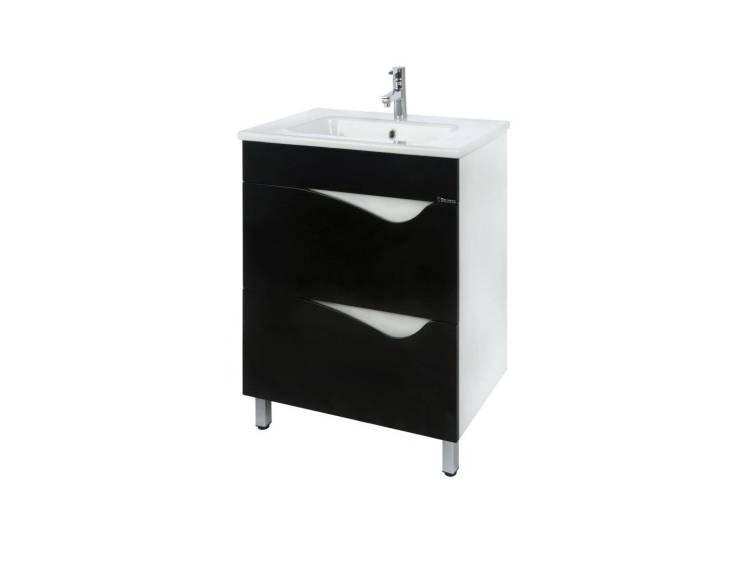 Тумба с раковиной Bellezza Эйфория 60 2 ящ. Черный