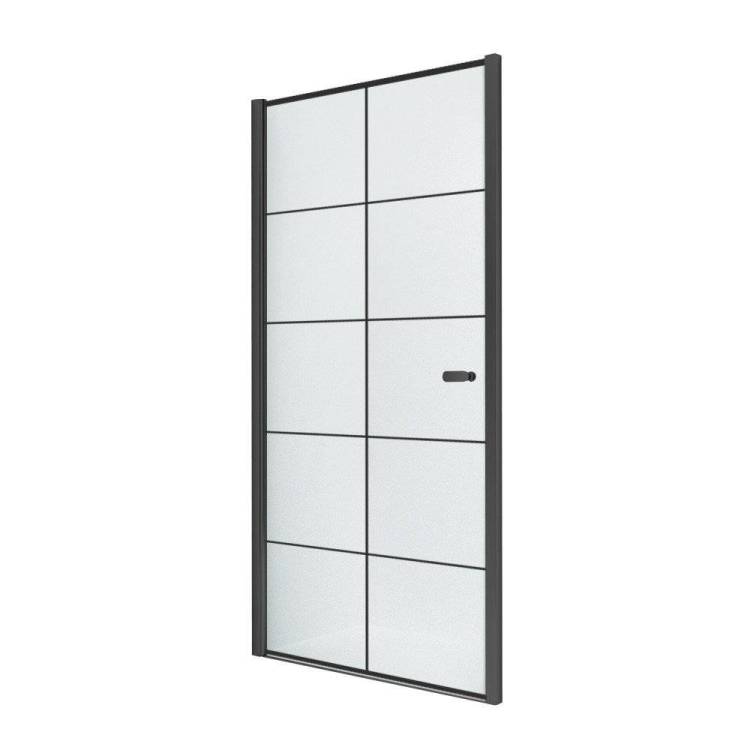 Дверь в нишу NEW TRENDY NEW SOLEO BLACK одинарные 100x195 D-0278A (черный)