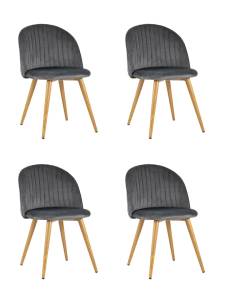 Набор из 4 стульев Stool Group Лион Страйпс DC-69030G HLR-21 X4 серый