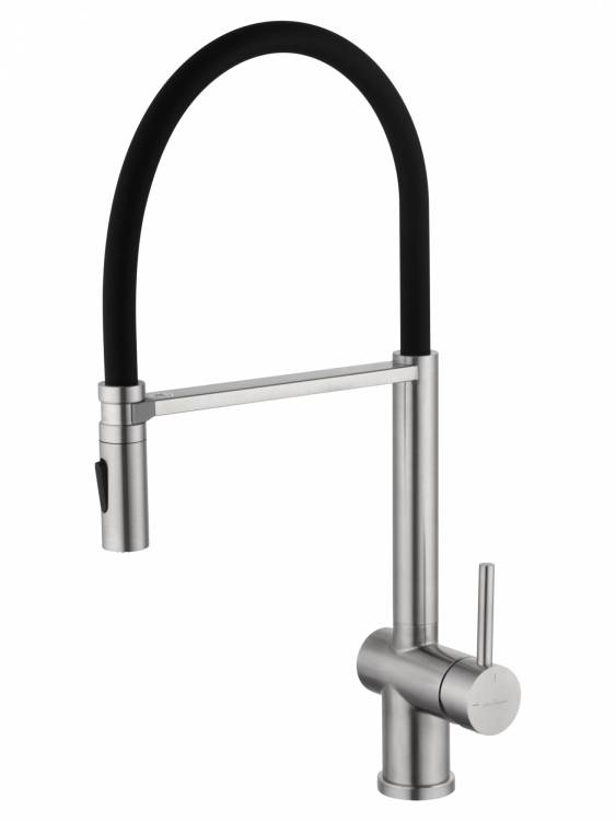 Смеситель для кухни Wonzon & Woghand WW-88438003-BN с гибким изливом, брашированный никель