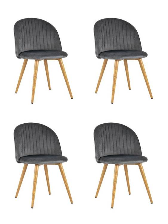 Набор из 4 стульев Stool Group Лион Страйпс DC-69030G HLR-21 X4 серый