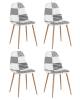 Набор из 4 стульев Stool Group Валенсия SN OS-001P patchwork bw X4 пэчворк черно-белый