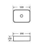 Раковина AQUAme AQM5010 накладная прямоугольная, цвет белый матовый 500x390x140 фото 2