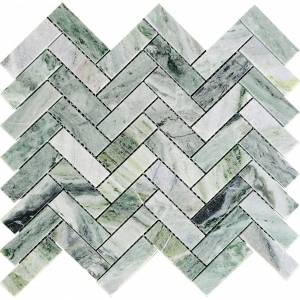 Мозаика Pixel Mosaic Мрамор PIX320 Jet Green Полированная (2.3x7.3) 28.2x31.7