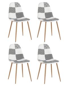 Набор из 4 стульев Stool Group Валенсия SN OS-001P patchwork bw X4 пэчворк черно-белый