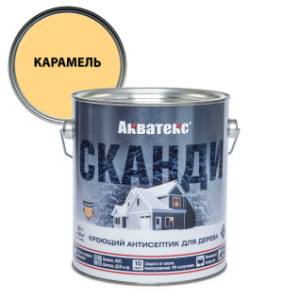 Антисептик для древесины кроющий акриловый Акватекс Сканди полуматовый, карамель 2.5 л