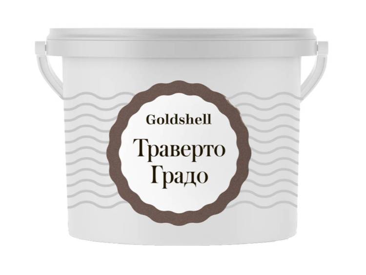 Фактурная штукатурка с эффектом имитации гранита Goldshell Траверто Градо 15 кг