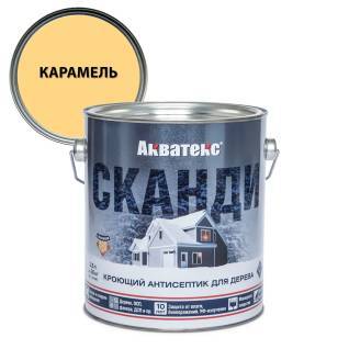 Антисептик для древесины кроющий акриловый Акватекс Сканди полуматовый, карамель 2.5 л