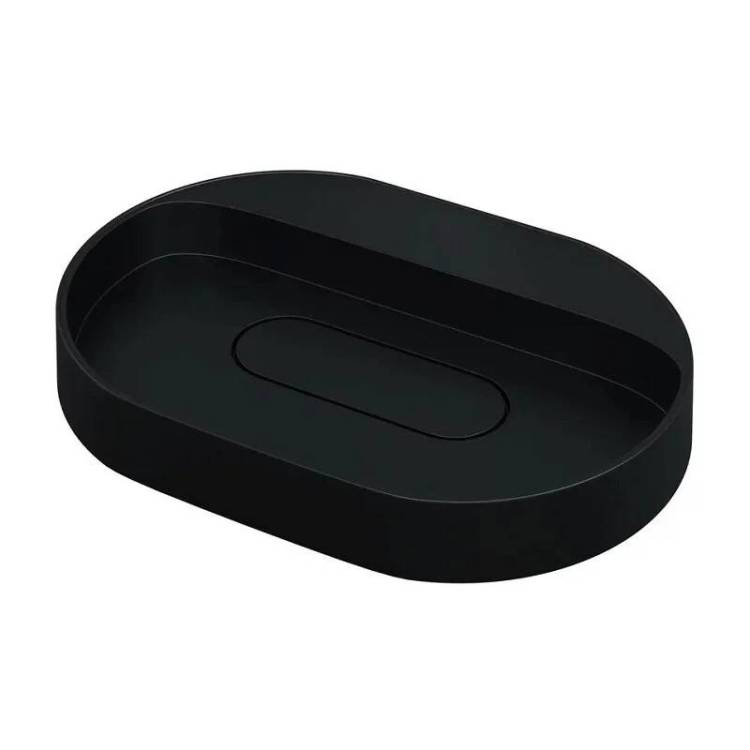 Раковина Uperwood Tanos Quartz RTanosQuartz55U без отверстия для смесителя, уголь, 55x40