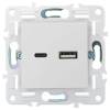 Розетка USB type A+C IEK Skandy SK-U22-D31-K01 арктический белый фото 4