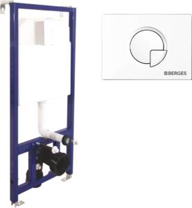 Система инсталляции для унитазов Berges Novum 040221 с кнопкой смыва, белая