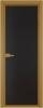 Межкомнатная дверь Profil Doors 1 AV цвет профиля Золото, стекло безопасное 6 мм монохром черный 700x2000