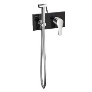 Гигиенический душ Teska Elsa BTK6420B встраиваемый, со смесителем черное стекло