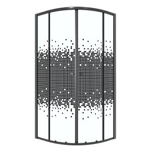 Душевой уголок Niagara Eco NG-1003-14BLACK профиль черный матовый, стекло с узором, 80x80x190