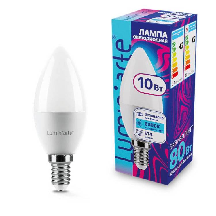 Светодиодная лампа Wolta Lumin Arte LSTD-C37-10W6KE14