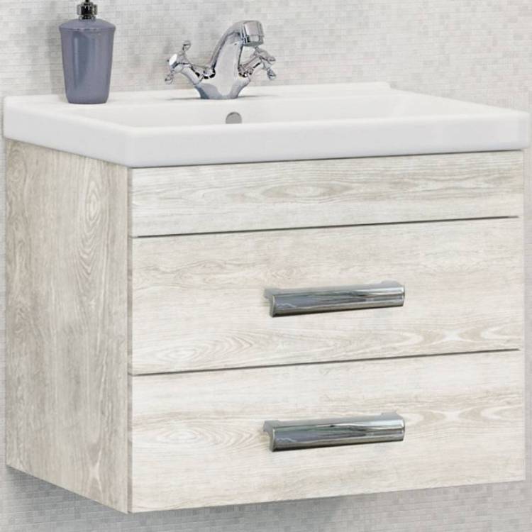 Тумба с раковиной Comforty Никосия-60П 00004138879 дуб белый