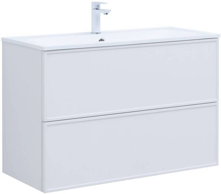 Тумба с раковиной Aquanet Арт 00313257 100 белый матовый