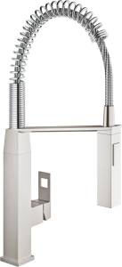 Смеситель для кухни Grohe Eurocube 31395DC0 суперсталь, с гибким изливом