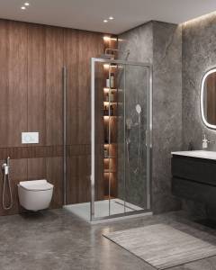 Душевой уголок Cezares Molveno MOLVENO-AHF-31-100/90-C-CR-IV профиль хром глянцевый, стекло прозрачное, 100x90x195