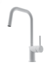 Смеситель для кухни Wonzon & Woghand WW-6018-MW с выдвижным изливом, белый