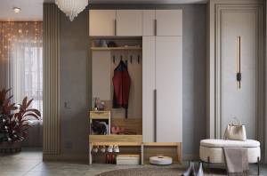 Стенка для прихожей Mebelson Баско К6 ПК06Баско.3369 кашемир/дуб крафт золотой