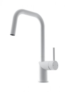 Смеситель для кухни Wonzon & Woghand WW-6018-MW с выдвижным изливом, белый