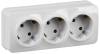 Розетка 3-местная с заземлением IEK Glory ERH31-K01-16 белый