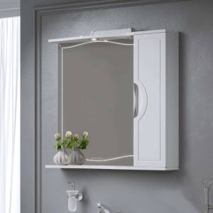 Зеркало-шкаф Alavann Monaco 80 ALV0268003 с подсветкой, белый, левый