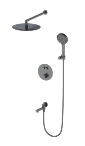 Душевой комплект Wonzon & Woghand WW-88929010-BGM с термостатом, темный графит