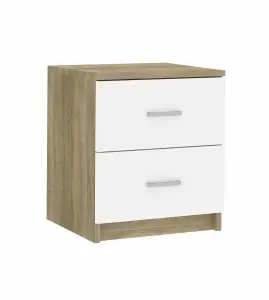 Тумба НК-Мебель Бланка прикроватная Дуб Сонома/Белый глянец