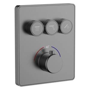 Внешняя часть смесителя Wonzon & Woghand WW-INF323A-GM на 3 потребителя, темный графит