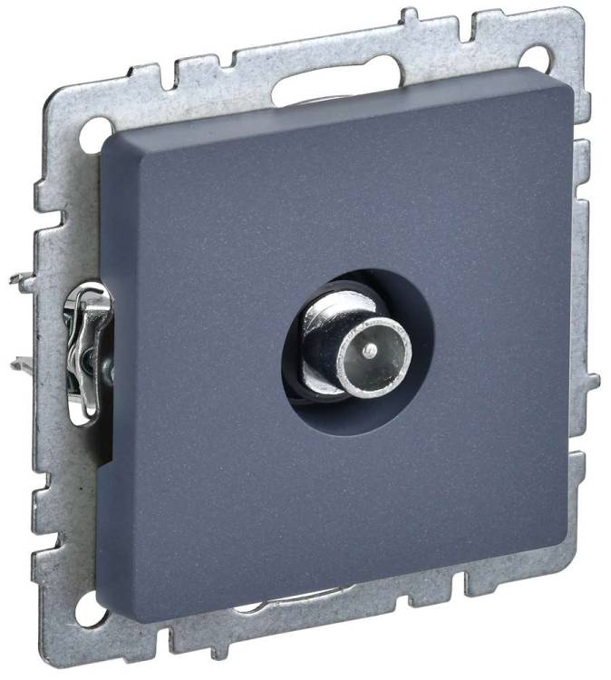 ТВ-розетка проходная IEK Brite BR-A10-P-K35 маренго