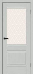 Межкомнатная дверь Bravo Прима-3 полотно Grey Silkwood, стекло White Сrystal 900x2000