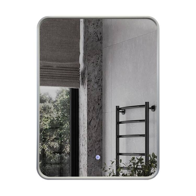 Зеркало Comforty Сириус-60 00-00020612 с подсветкой, бесконтактный сенсор, в алюминиевой раме, серебряный матовый