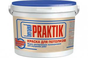 Краска для потолков воднодисперсионная полиакриловая для внутренних работ Bergauf Praktik 13 кг