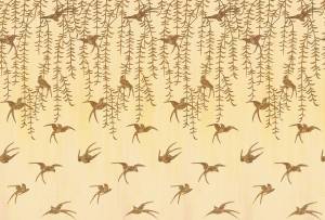 Бесшовные Eco обои Ortograf Flora 31163 Japanese Birds beige Кристалл OE-S