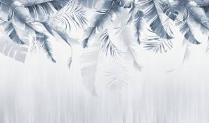 3D Фотообои Artegrafico «Голубой букет тропических листьев» FLV-016 акварель