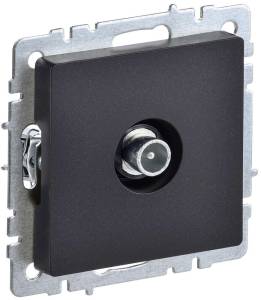 ТВ-розетка проходная IEK Brite BR-A10-P-K02 черный