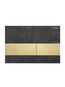 Кнопка смыва Cezares Lux LUX-PN-BORO черная керамическая плитка, клавиши брашированное золото