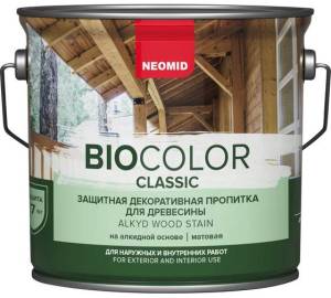 Защитная декоративная пропитка на алкидной основе Neomid Bio Color Classic орех 2.7 л