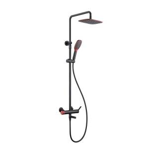 Душевая стойка Bronze de Luxe Avantgarde 2039RH черная матовая, красная