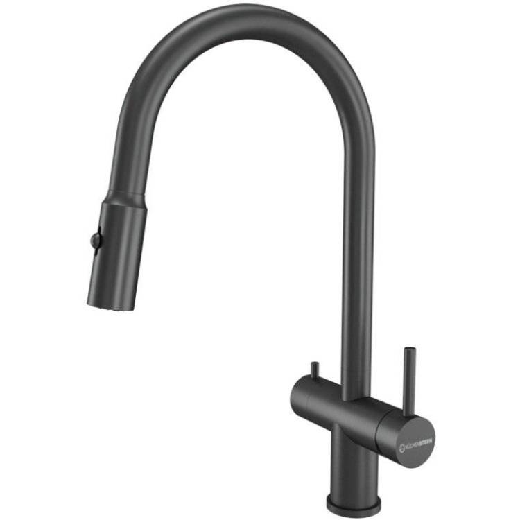 Смеситель для кухни Kuchenstern Brunn-FS 751GM80 вороненая сталь