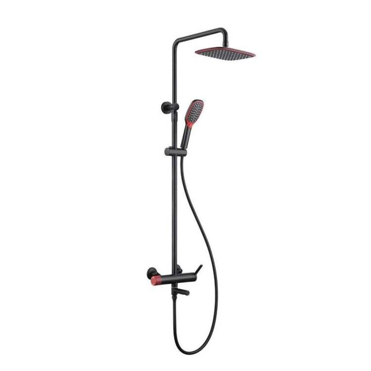 Душевая стойка Bronze de Luxe Avantgarde 2039RH черная матовая, красная