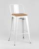 Набор из 6 полубарных стульев Stool Group Tolix YD-H675E-W YG-14 X6 белый, светлое дерево, со спинкой фото 3