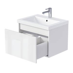 Тумба под раковину 1MarKa Aris Ц0000042285 белая аляска, белый глянец, 69x44.7x40