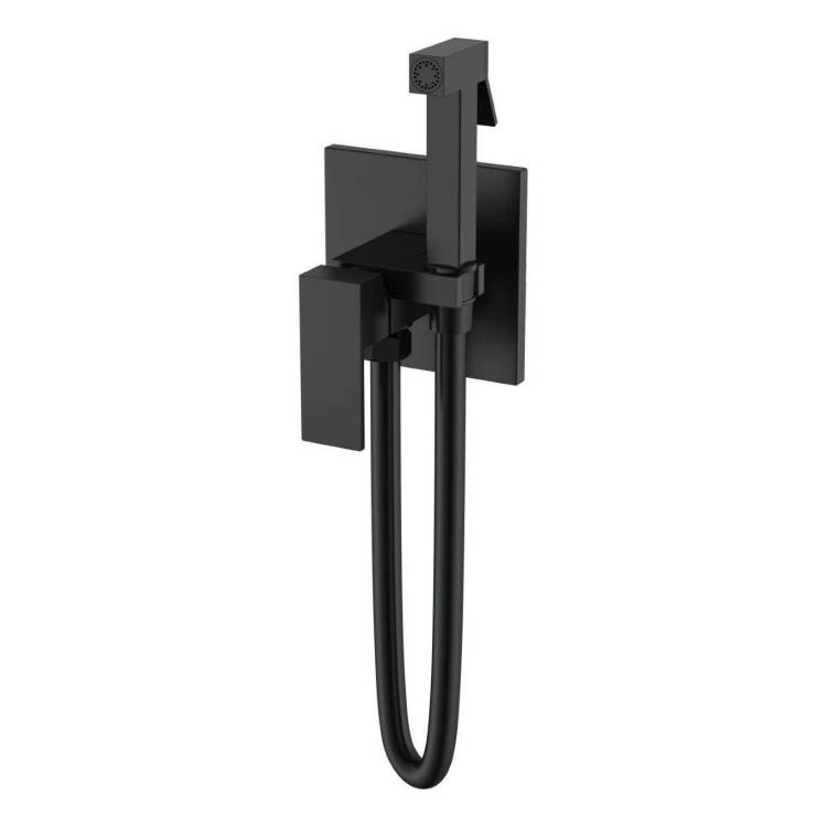 Гигиенический душ Boheme Qubic 477-B черный, со смесителем