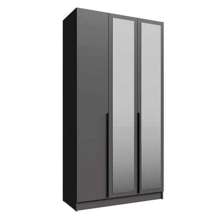 Шкаф ТЭКС Мадрид 1.2 00-00185321 графит серый распашной с зеркалом