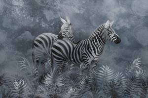 Бесшовные Eco обои Ortograf Animality 34681 Zebras in the fog Ворс ОЕ