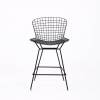 Стул барный Stool Group Bertoia BTY-24L-P6 BL/BL с черной подушкой фото 2