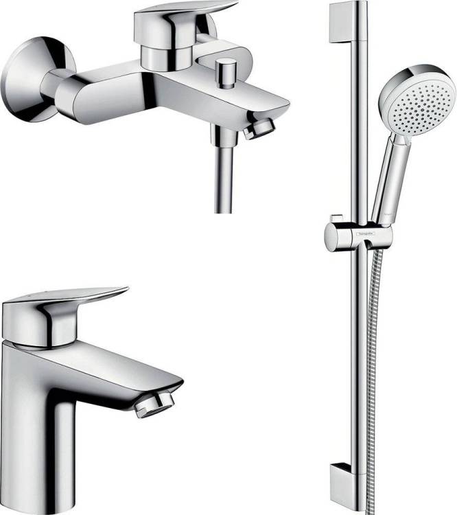 Душевой комплект Hansgrohe Logis 71101000 + Logis 71400000 + душевой гарнитур Crometta 100 Vario 26651400